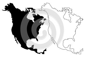 North America map vector