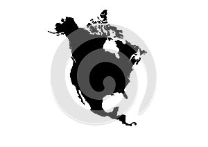 North America Map Vector silhouette