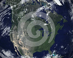 North America Space Satellite View