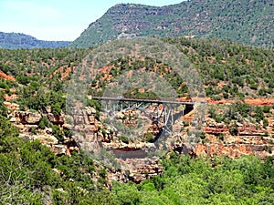 North America, USA, Arizona, Sedona, Midgley Bridge over Wilson Canyon