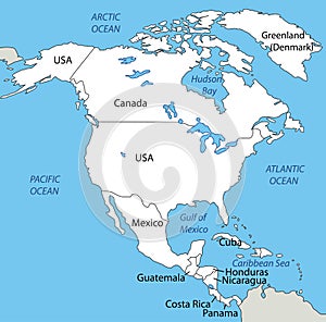 North America - vector map
