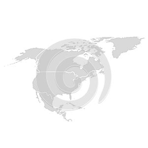 North America vector map. Usa canada mexico world map icon, american continent