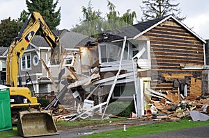 North American house demolition