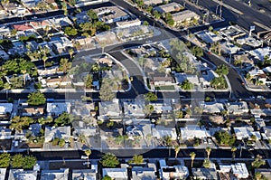 North american suburbs with typical roads and houses