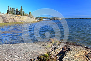 North Arm of Great Slave Lake from Tililo Tili Point in Yellowknife, Northwest Territories, Canada