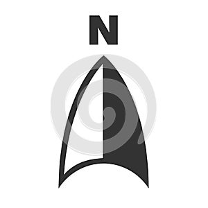 NORTH arrow cartography symbol with letter N