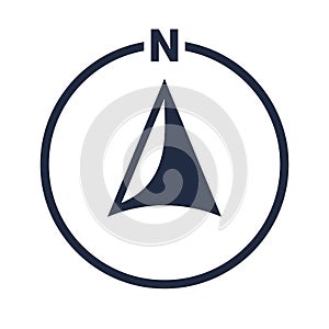 North arrow icon N direction vector point symbol