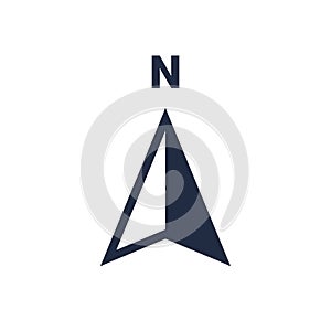 North arrow icon N direction vector point symbol