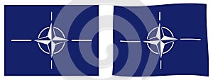 North Atlantic Treaty Organization NATO flag. Simple and sligh