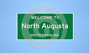 North Augusta, South Carolina city limit sign. Town sign from the USA