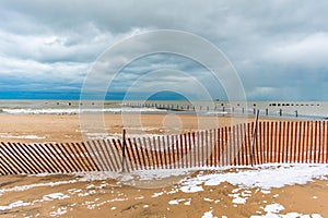 North Avenue Beach in Chicago during Winter