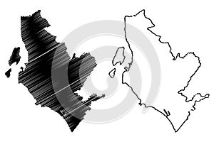 North Ayrshire map vector