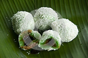 North Borneo home made traditional Kuih Gula Melaka. Sabah Malaysia Traditional Dessert. Asian food concept