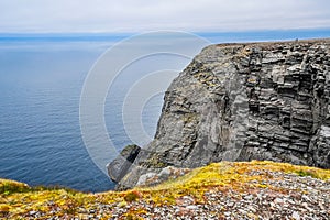 North Cape Nordkapp and Barents Sea at the north of the island of Mageroya in Finnmark, Norway