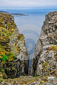 North Cape Nordkapp and Barents Sea at the north of the island of Mageroya in Finnmark, Norway