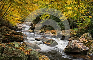 North Carolina Autumn Cullasaja River Scenic Landscape