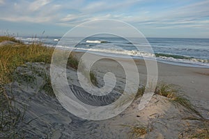 North Carolina deserted beaches from sand dunes