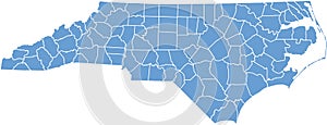 North carolina map by counties