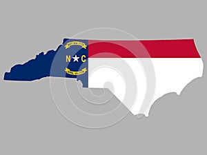 North Carolina Map Flag Vector