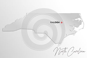 North Carolina map isolated on white background