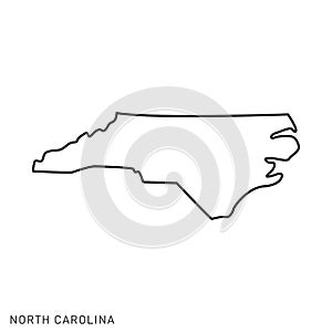 North Carolina Map Outline Vector Design Template. Editable Stroke