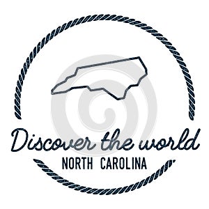 North Carolina Map Outline. Vintage Discover the.