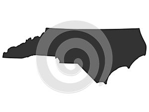 North Carolina Map Silhouette Vector