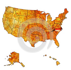 north carolina on map of usa