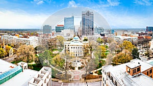 North Carolina State Capitol and Raleigh skyline