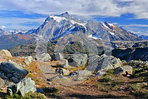 North Cascades National Park with Mount Shuksan in Fall from Baker Wilderness, Pacific Northwest, Washington