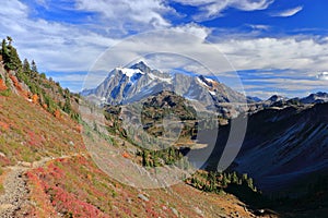 North Cascades National Park with Mount Shuksan in Fall Mountain Landscape, Pacific Northwest, Washington