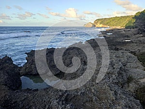 north coastline in anse bertrand, grande terre, guadeloupe