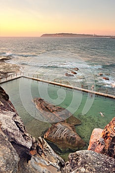 North Curl Curl Rockpool summer morning photo