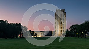 North Dakota State Capitol at night photo