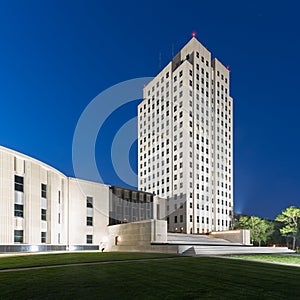 North Dakota State Capitol at night photo