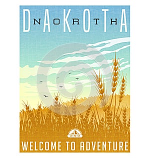 North Dakota, United States travel poster