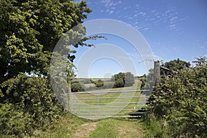 North Devon farm gate and fields
