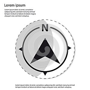North Direction Compass Icon - Sticker Vector Graphic