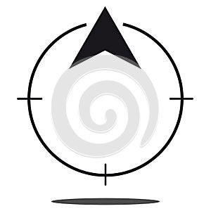 North Direction Compass Icon - Vector Graphic