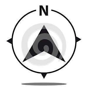 North Direction Compass Icon - Vector Graphic