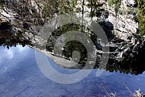 North dome reflection in the Mirror lake, Yosemite National Park, California