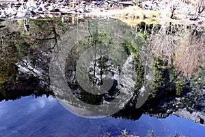 North dome reflection in the Mirror lake, Yosemite National Park, California