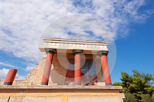 North Entrance, Propylaeum, to the ancient King Minos Minoan Palace of Konssos, Greece, Krete photo