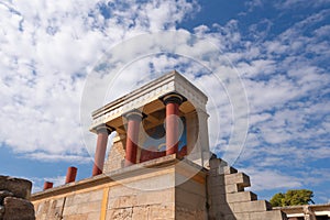 North Entrance, Propylaeum, to the ancient King Minos Minoan Palace of Konssos, Greece, Krete photo