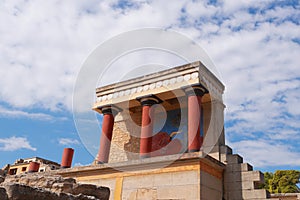 North Entrance, Propylaeum, to the ancient King Minos Minoan Palace of Konssos, Greece, Krete photo