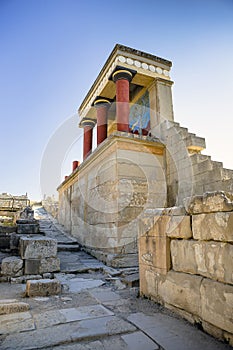 The North Entrance to the Knossos palace at Crete