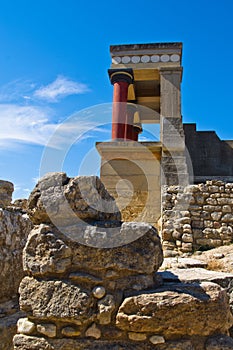 North entrance to Knossos palace, island of Crete