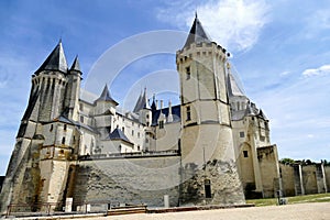 North facade and ramparts of the castle of Saumur