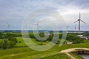 North German agricultural field dyke trees nature landscape panorama Germany photo