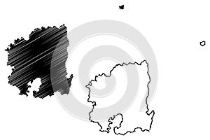 North Gyeongsang Province map vector